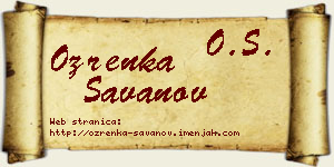 Ozrenka Savanov vizit kartica